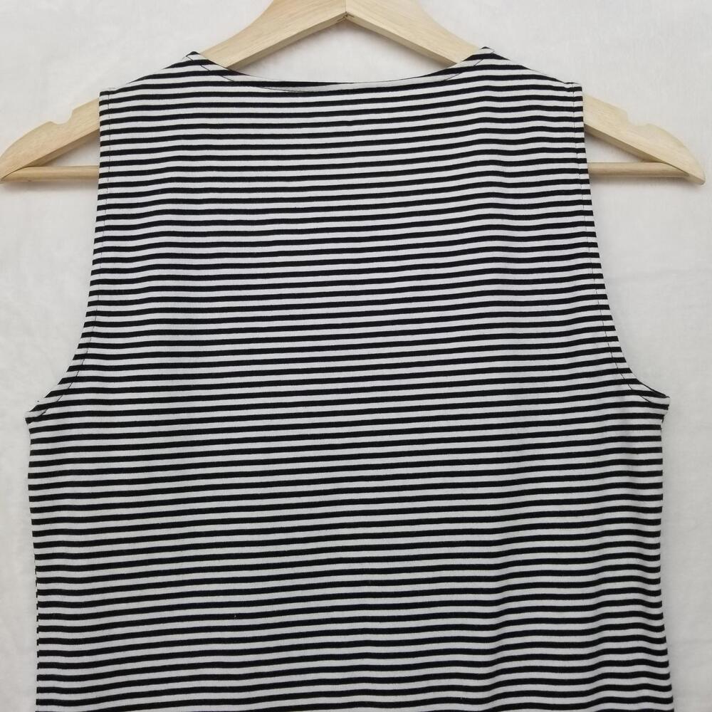 Loft Sleeveless Striped Bodysuit Small Black White Tank Top NWT - Picture 8 of 13